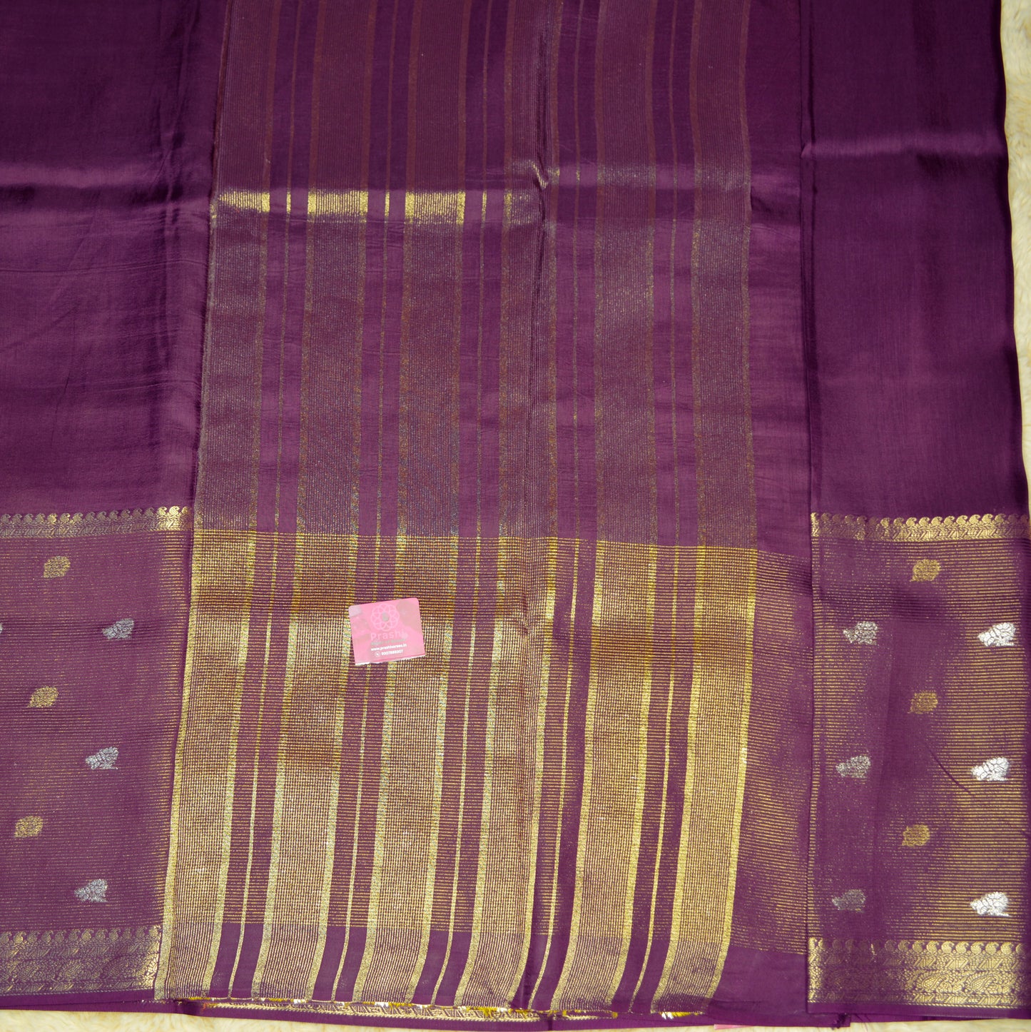 Wine viscose crepe saree