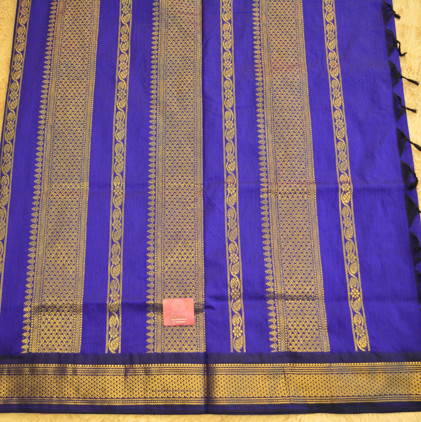 Royal blue handloom kalyani cotton saree