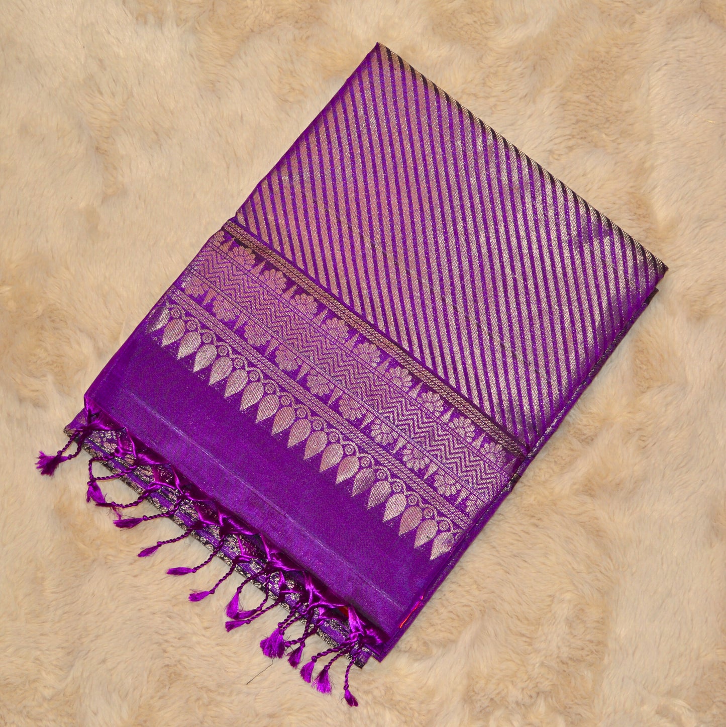 Purple pure handloom soft silk saree