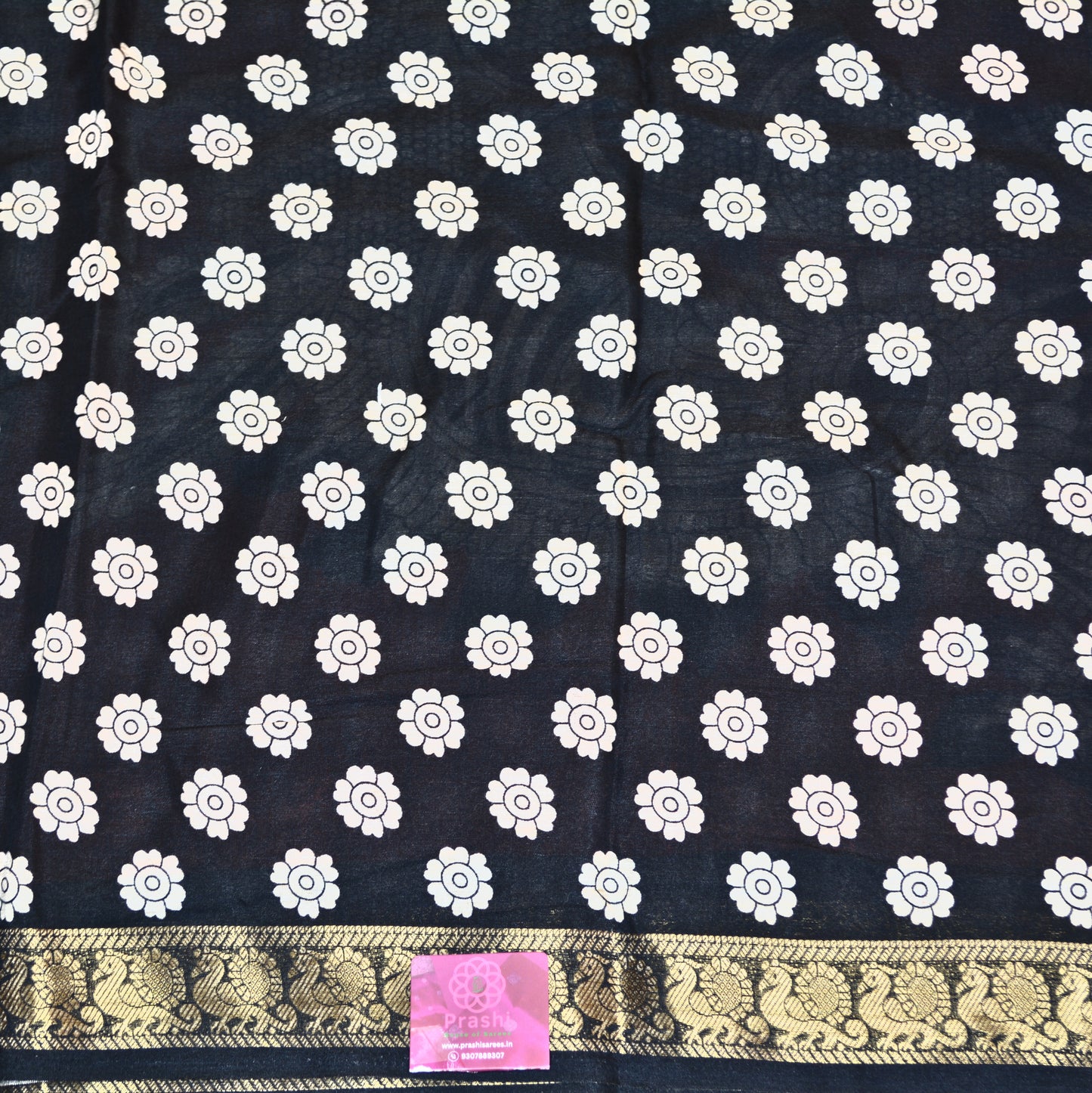 Red and black contrast kalamkari soft cotton saree
