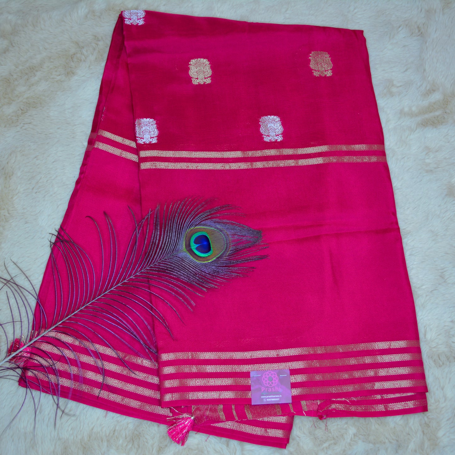 Pink pure viscose crepe saree