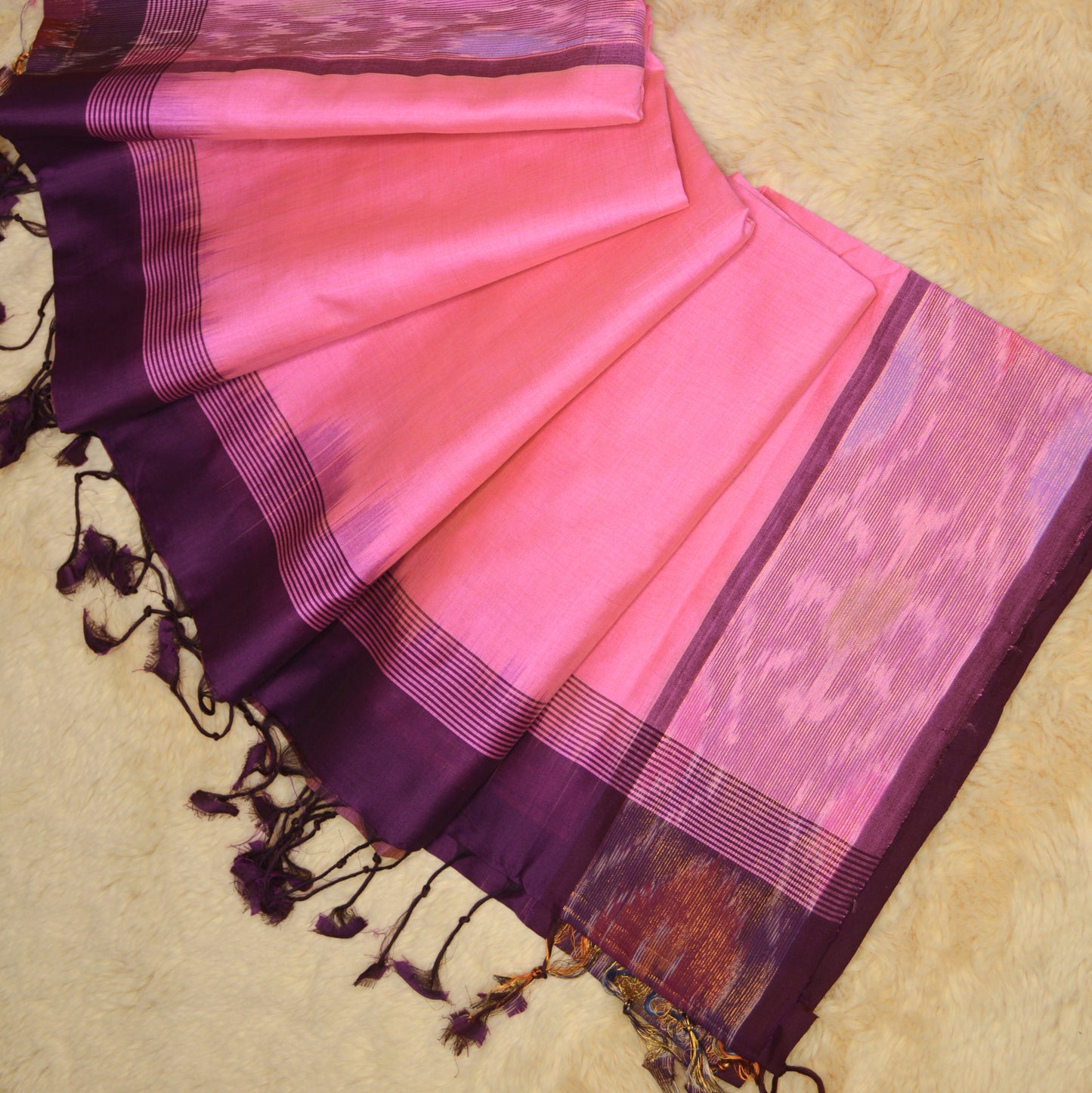 Pink and wine venkatagiri silk cotton saree