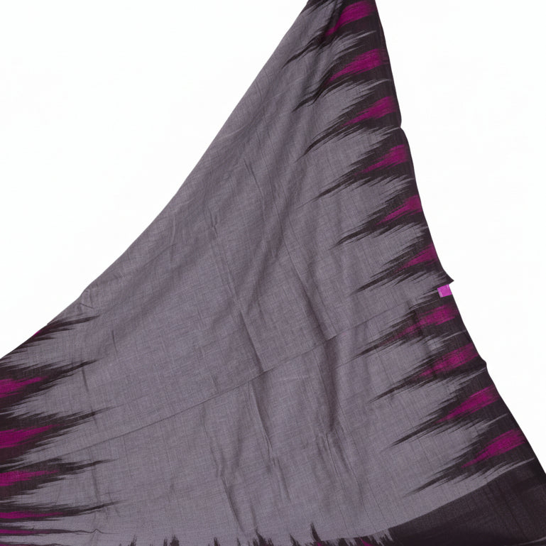 Grey Handloom manibanbandha ikkat cotton saree